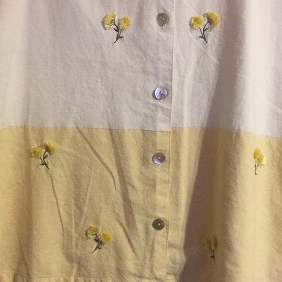 Blouse Lemon * Grass Totally Darling in Patchwork Style & Abalone Buttons - Picture 3 of 7